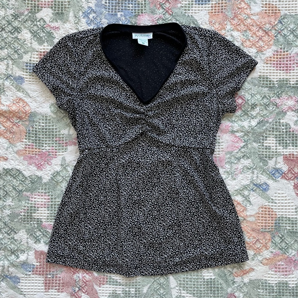 Black and White Patterned Blouse